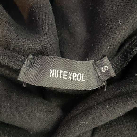 NUTEXROL Long Fleece Hooded Sweatshirt Dressing Black Size Small - Picture 5 of 8